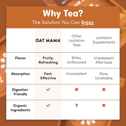 Oat Mama Lactation Tea - Chai Spice for Breastfeeding Moms, Organic Support for Milk Supply Increase
