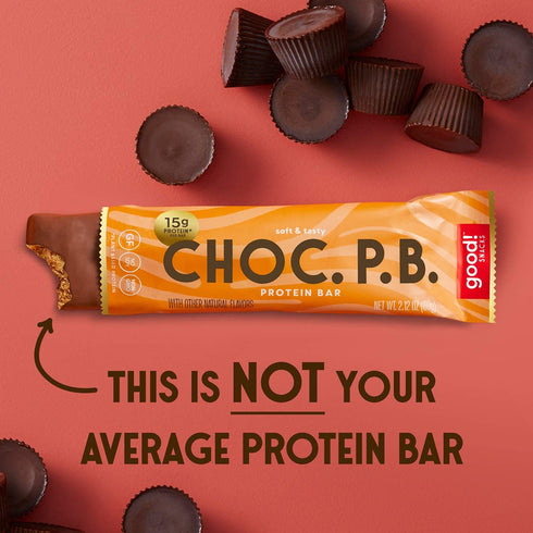 15g 12 good! Snacks Chocolate Peanut Butter Vegan Protein Bar, Soy & Gluten Free, Plant Based, Low Sugar, Clean