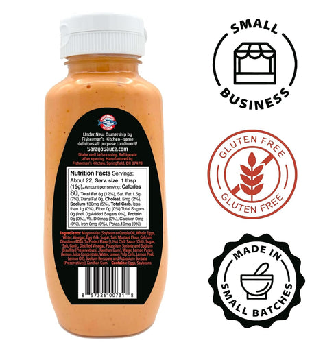 11.2 oz (2 Pack) Fishermans Kitchen Premium Sarayo Sauce Original Sweet & Spicy Creamy Sriracha Mayo, Dipping Sauce