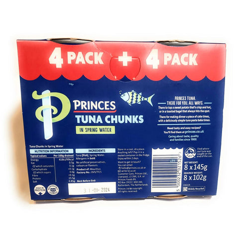 Princes 8x145g Tuna Chunks in Spring Water