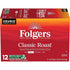 12 Count (Pack 6) Folgers Classic Roast, Medium Roast Coffee, Keurig K-Cup Pods, Boxes