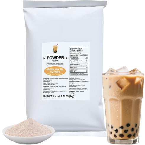 Soeos Milk Tea Flavored Powder (3-in-1), 2.2 lbs (1kg) Instant Bubble Tea