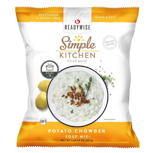 READYWISE - Simple Kitchen, Potato Chowder Soup, 18 Servings, MRE, Gluten Free,