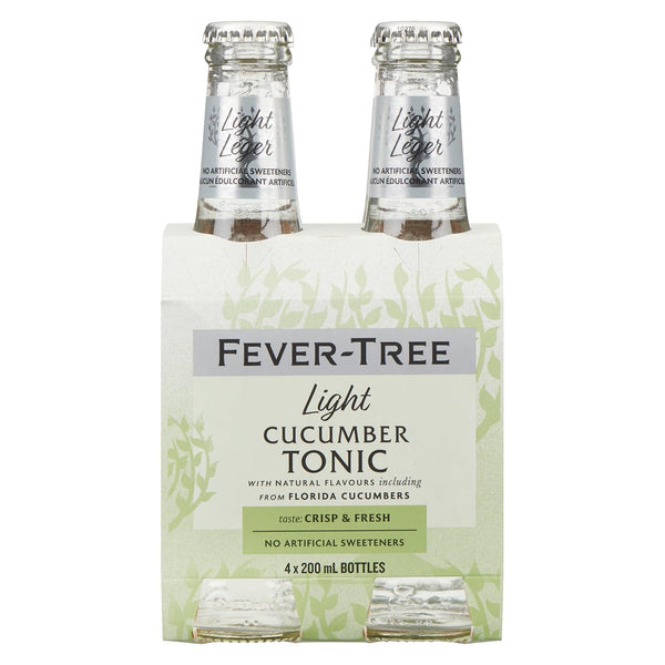 Fever-Tree, Water Tonic Sparkling Cucumber, 27.2 Fl Oz, 4 Pack