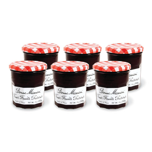 Bonne Maman Four Fruit Preserves, 13 oz Glass Jars (Pack of 6)