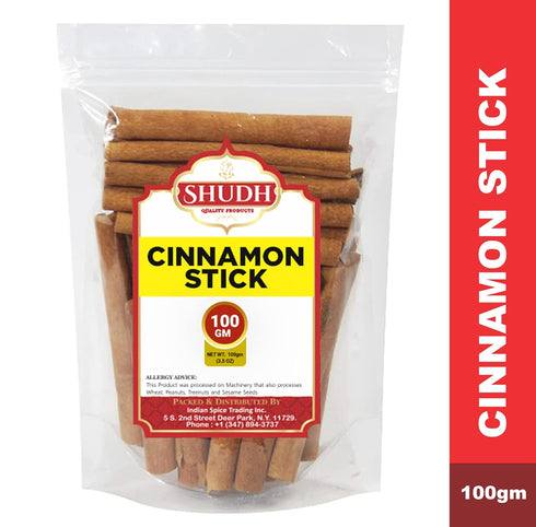 jimidar 100GM (3.5 Oz) 2 3/4" 100% (100 SHUDH Cinnamon Sticks | Cassia Cinnamon | Canela | Perfect for Baking, Cooking