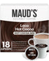 Maud's Dark Hot Chocolate Pods, 18 ct, Single Serve Pods, Compatible with