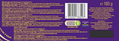 Cadbury 180G Dairy Milk Fruit & Nut