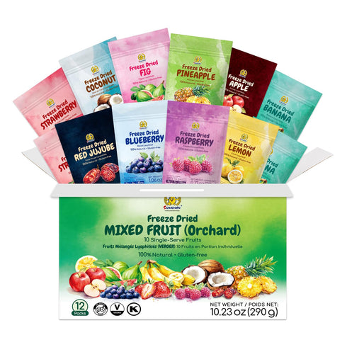 SUNGIVEN Mixed Freeze-Dried Fruit, Variety Pack of 12 Bag, Health Snack, Freeze Dried