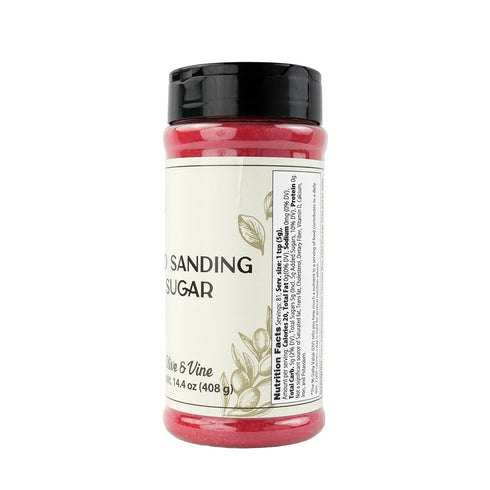 (14.4 Olive & Vine Red Sanding Sugar, Sweet Finish, For Baking & Decorating, Rich Tradition, Authentic Taste