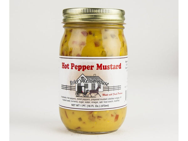 Amish Hot Pepper Mustard Byler's Relish House - Two Jars