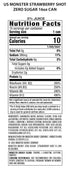 16 (Pack 15) Monster Energy Zero Sugar Strawberry Shot, Green, Original, Free Energy Drink, Ounce Can