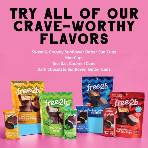 Free2b 1-Cup Packages (Pack 22) Sunflower Butter Sun Cups, Safe for School and Allergy Friendly, Gluten-Free
