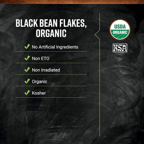1lb Frontier Co-op Organic Black Beans Flakes - For Black Bean Burger Patties, Dry Bean Soup Mix, Black Bean Dip