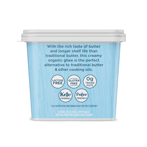 12oz, USDA Certified Organic Grass Fed Ghee with Himalayan Salt, Carrington Farms