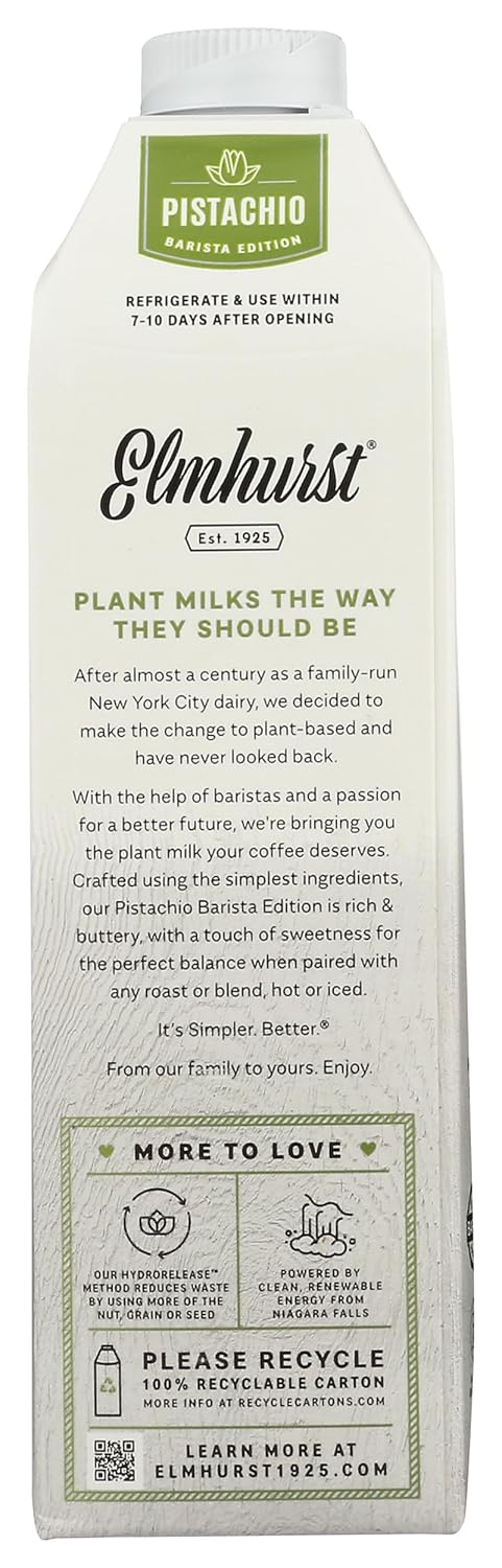 32 Oz Elmhurst, Barista Pistachio Milk, Fl