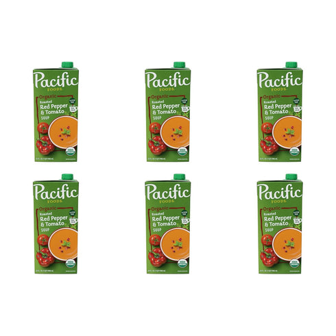 Pacific Foods Organic Roasted Red Pepper and Tomato Soup, 32 oz Carton