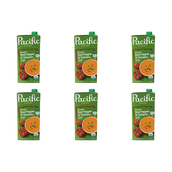 Pacific Foods Organic Roasted Red Pepper and Tomato Soup, 32 oz Carton