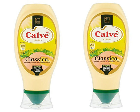 Calv : "Classica" Italian Mayonnaise * 430ml "Top Down" Bottle * Pack of