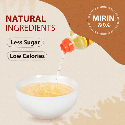 52USA Mirin, Japanese Cooking Wine 16.9 FL OZ, Red Rice Cooking Wine & Seasoning for Sauces, Marinades