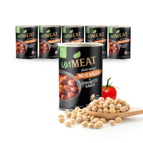 unMEAT Meatballs in Spaghetti Sauce, Plant Based Vegan Meatballs, Ready to Eat