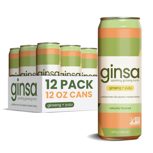 ginsa Sparkling Ginseng Energy Drink with Korean Red Ginseng | Natural Energy