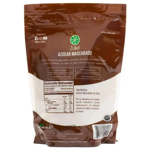 Five Brothers Products 17.64 oz Zulka Mascabado Cane Sugar, | Natural Muscovado Sugar Pure Cane Sugar, Unrefined