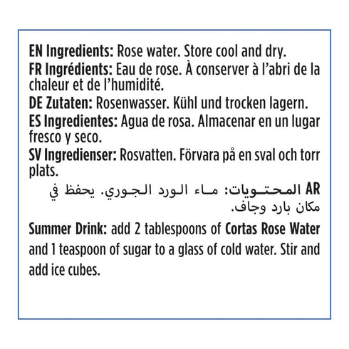 Cortas 10 OZ Rose Flower Water