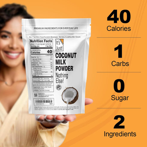 24oz, It's Just - Coconut Milk Powder, Dairy-Free, Coconut Milk Beverage, Keto Friendly, MCTs, Two Ingredients
