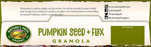 11.5 (Pack 6) Nature's Path Organic Granola Cereal, Pumpkin Seed + Flax, Ounce Box