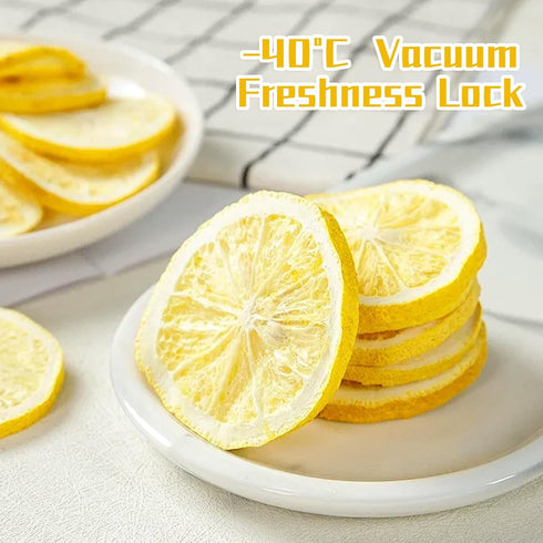 Haomly -90g/3.17oz -100% Dehydrated Lemon Slices Natural Freeze Dried Lemon Slices-Dried Lemons for Cocktails