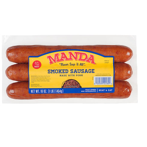 Manda Fine Meats Hot Sausage 1 lb (3 Pack)