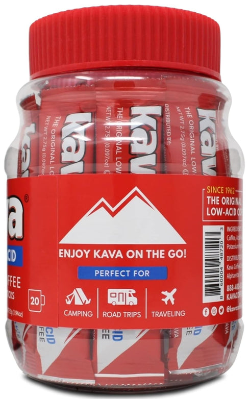 Packets, 20 Count (Pack 6) Kava Low Acid Instant Coffee Single Serve Stick