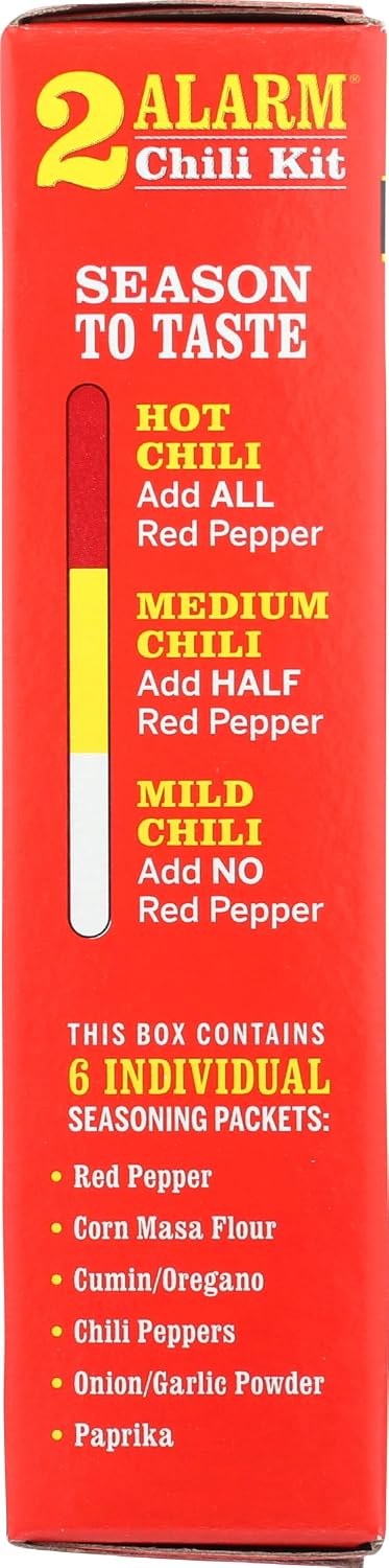 2-Alarm Packs 3.3oz (Pack 1) Wick Fowler's Chili Kit, Texas Style Chili Seasoning Mix with Individual of Spices, Box