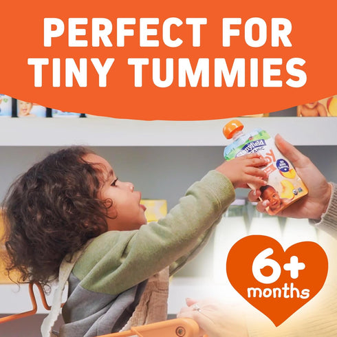 Stonyfield Organic 6 3.4 oz., 4 YoBaby Whole Milk Banana & Oat Yogurt Pouches for Babies Months & Older, Ct