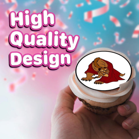 30 Edible Cupcake Toppers – The Beast's Redemption Themed Collection of Cake Decorations on Wafer Sheet