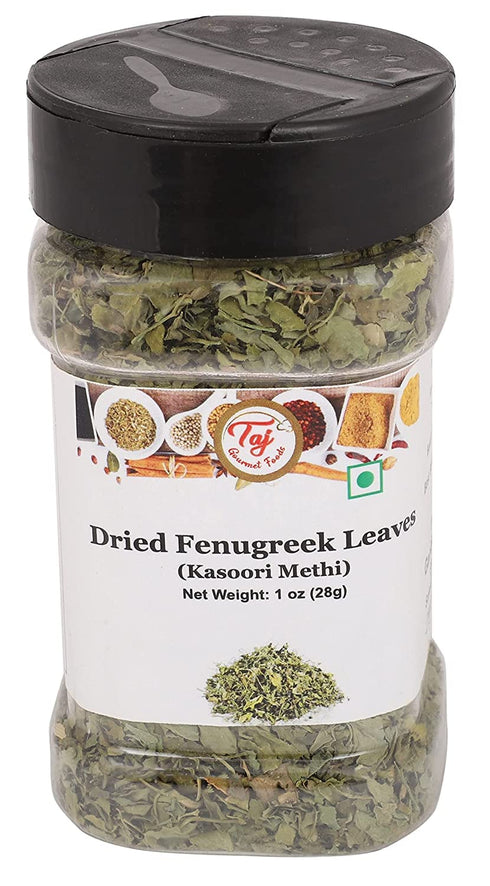 TAJ Kasoori Methi, Dried Fenugreek Leaves, 1oz (28g), Product of India