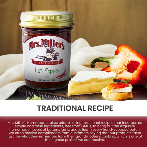 CPG.IO 9 (Pack 6) Mrs. Miller's Hot Pepper Jelly Ounce