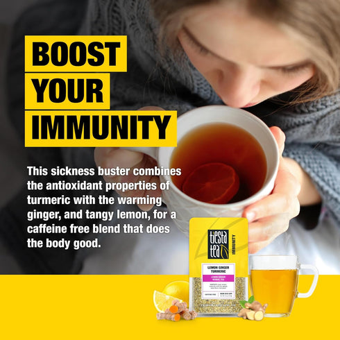 25 2.5 Tiesta Tea - Lemon Ginger Turmeric, Loose Leaf, Lemon Ginger Herbal Tea, Premium Blend, Non Caffeinated Herbal