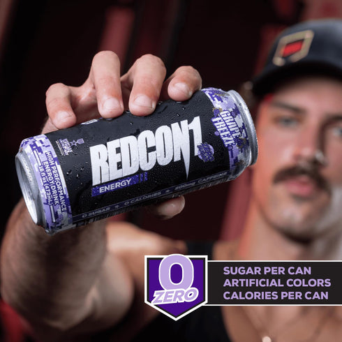 REDCON1 200mg B6, B12 B5 (12 Energy High Performance Drink, Grape Freeze - Zero Sugar Energy Drink with Alpha GPC