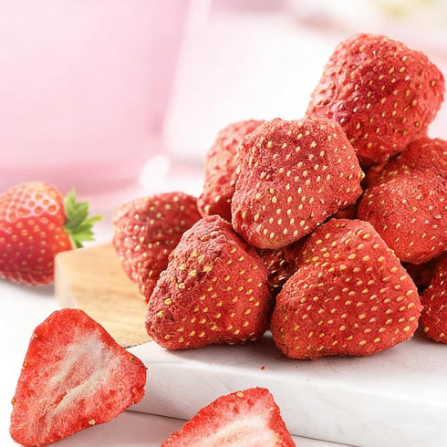 SIJIYUNLI 100g/3.52oz -Freeze dried strawberries Whole strawberry,Non fried|Low calorie|Vegan.Leisure snacks for Binge