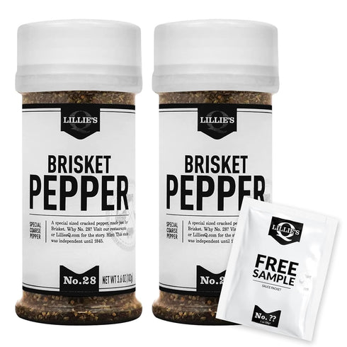 Lillie’s Q Brisket Pepper BBQ Rub, 3.6 oz (2-Pack) | Traditional Texas-Style Barbeque Rub for Brisket, Beef, & Lamb