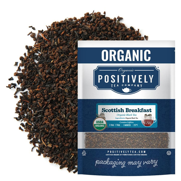 Organic Positively Tea Company, Scottish Breakfast Black Tea, Loose Leaf, 16 Ounce