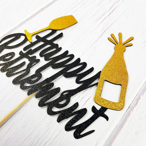 Happy Retirement Cake Topper - Decoration Supplies for Retirement Party