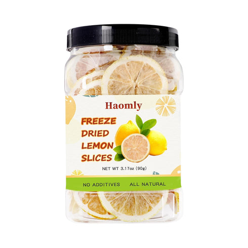 Haomly Dehydrated Lemon Slices -90g/3.17oz -100% Natural Freeze Dried Lemon Slices-Dried Lemons