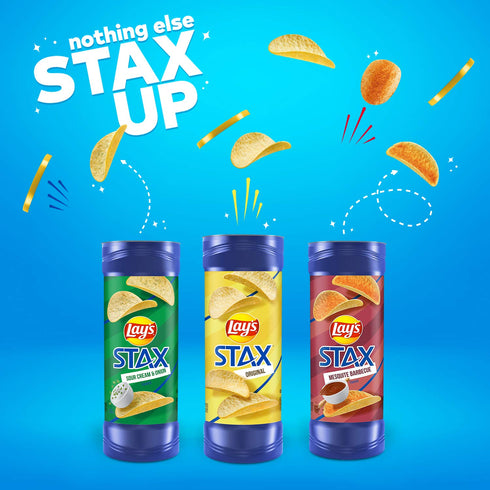 5.5 Lay's Stax Salt & Vinegar Flavored Potato Crisps Canister, Ounce