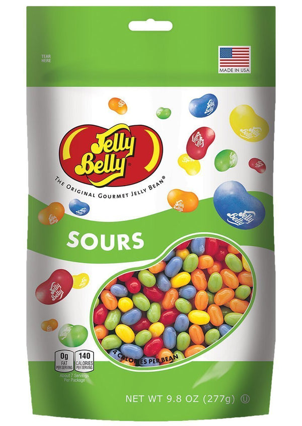 Jelly Belly 9.8 oz Resealable Stand Up Pouch - 5 Sours Flavors Jelly Beans