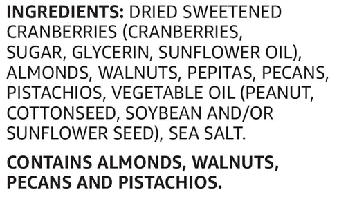2.62 (Pack 1) Amazon Brand - Happy Belly Dried Cranberries, Nuts & Pepitas Trail Mix, pound