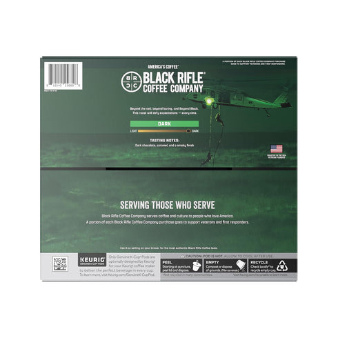 100% 50 Count Black Rifle Coffee Company Dark Roast Coffee Pods Arabica, Bold, Smoky Single-Serve K-Cup Compatible