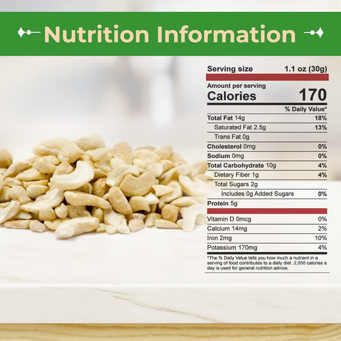 Bulk,1 (LB) Sincerely Nuts - Raw Cashews Pieces Unsalted | Healthy Snack, Source of Protein | Keto and Paleo Friendly